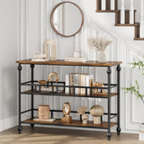 Garvee Console Table 3-Tier Narrow Entryway Storage, 43" Behind Couch Table, MDF Wood & Metal, Adjustable Footpads, Living Room, Foyer, Bedroom - grey