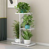 Garvee Plant Stand Indoor 3 Tier 4 Potted Metal Flower Shelf Heavy Duty Metal Tall Flower Holder for Patio Garden Balcony Living Room Black - White