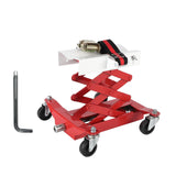 Garvee Low Profile Transmission Jack, 450 Lbs, 7-23 Inch, Heavy Duty High Lift Car Lift Jack with Safety Straps, 4 Wheels, Auto Repair Lifting Jack for Home Garage, Red - Red