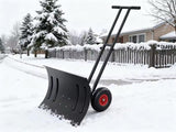 Garvee Snow Shovel Pusher 29" Heavy Duty Metal Snow Plow With Adjustable Handle For Driveway Sidewalk Black - Black1