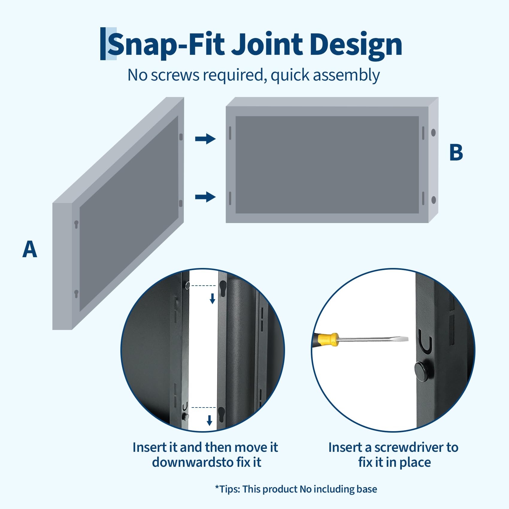Snap-fit joint design for quick planter assembly