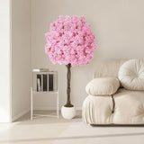 Garvee 6FT Silk Cherry Blossom Tree Artificial Flowering Tree with Realistic Trunk & Blossoms Elegant Indoor Outdoor Decor Pink - Pink 6Ft