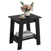 Garvee End Table, Small Side Table, Nightstand With 2-Tier Storage Shelf, Wood Bedside Table, Narrow Side Table Living Room, Side Table for Small Spaces, Bedroom, Entryway, Farmhouse, Black