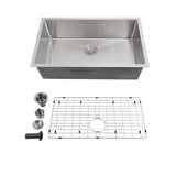 Garvee 22 Inch Undermount Kitchen Sink Stainless Steel Single Bowl With Basket Strainer And Drying Rack For Kitchen Bar Prep 22"x18"x9" - Silver