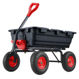 Garvee 800 lbs Heavy Duty Garden Dump Cart with 10" Pneumatic Tires & 180° Rotating Handle, Steel Frame, Quick Release for Yard Work, 33x20 Bed, Black - Black