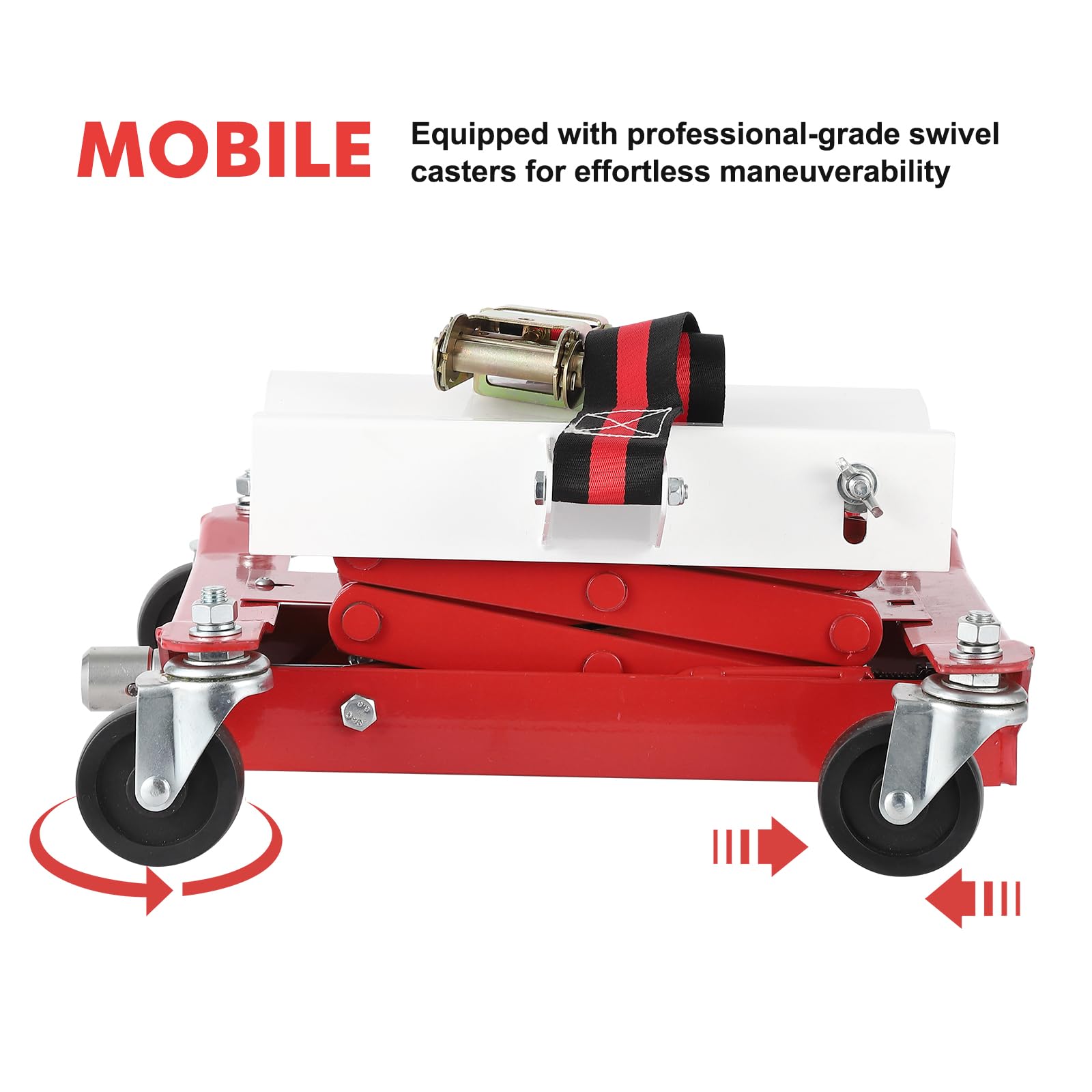 Four swivel casters for easy maneuverability