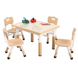 Garvee 5 in 1 Kids Table and Chairs Set, Height Adjustable, Max 300lbs, Suitable for Ages 2-10 for Classrooms, Daycares & Homes, Beige - Beige