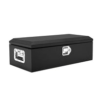 Garvee Boîte à outils en acier de 20 pouces pour benne de camion - Design en tôle striée avec poignées latérales et clés de verrouillage, rangement compact et durable pour pick-up, camping-cars et remorques, noir