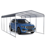 Garvee 12x20 ft Metal Carport Shed Heavy Duty Galvanized Steel Roof & Frame All-Weather Shelter for Cars Motorcycles ATV Boats Tractors - Grey-2