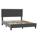 Garvee King Size Platform Bed Frame with Upholstered Headboard Adjustable Height Storage Drawers Linen Color