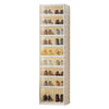 Garvee Shoe Rack Organizer 9 Tier 18 Pairs Stackable With Wheels Foldable Storage Cabinet For Closet Hallway Living Room Transparent