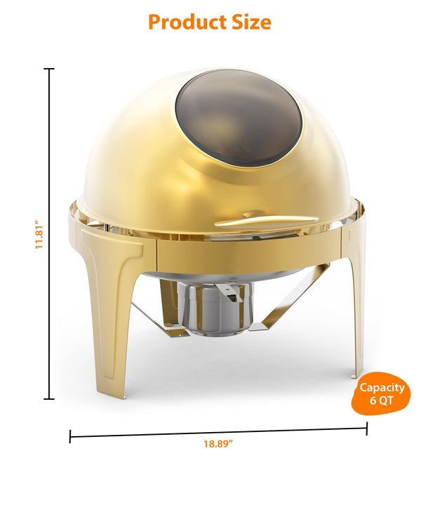 6.3 QT large capacity roll top chafing dish
