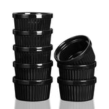 Garvee 8 Oz Ceramic Ramekins Set Of 8 Black Oven Safe For Baking Creme Brulee Souffle Dipping Sauce - Black