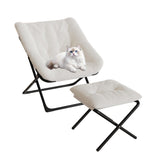 Garvee Comfy Chair Oversized Faux Fur Foldable Lounge Chair for Adults X-Large Beige - Beige