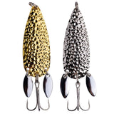 Garvee 2pcs Metal Spoon Fishing Lures with Rotating Blades, 7cm/24g, Gold & Silver, Freshwater & Saltwater