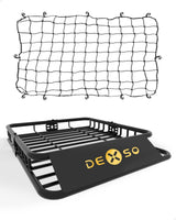 Garvee 46" x 36" Universal Roof Rack Basket with Cargo Net Heavy Duty Rooftop Cargo Carrier for SUV Truck Van Black - Rack+Net