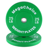 Garvee Rubber Bumper Weight Plates 10,15,25 LBS Pairs 2 in Rubber Plates for Home Gym Workout Green 25 LBS Pairs