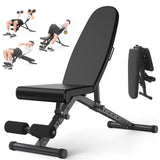 Garvee Adjustable Weight Bench, 800 Lbs Capacity, 8 Backrest & 3 Seat Positions, Adjustable Bench for Full Body Workout, Space-Saving Foldability, for Indoor Workout, Home Gym (Black) - Black