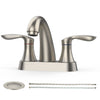 Garvee Bathroom Faucet, 4 Inch Bathroom Faucets for Sink 3 Hole, Centerset Bathroom Sink Faucet with Pop Up Drain and cUPC Lead-Free Hose(Brushed Nickel)