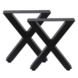 Garvee Table Legs 28 Inch Metal X Type Iron Dining Table Legs Black Industrial Country Style