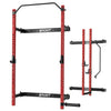 Garvee Folding Squat Rack, 1000LBS Capacity Wall Mounted Squat Rack, Foldable Squat Rack with Pull Up Bar, J Hook, Landmine for Home Gym