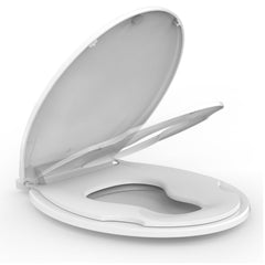 Garvee Round Toilet Seat With Built-In Potty Training Seat For Family Use, Plastic, Slow Close, Easy Install, White, Fits 15.78-16.77 Inch Length