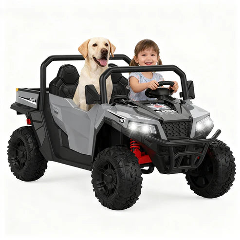 Garvee Ride - P Series: 24V Ride On Dump Truck for Big Kids, 4x4 Electric Car with Remote Control, Shovel, Bluetooth & Music, 24v Ride On Toys, Truck Car, Kids Electric Ride