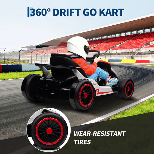 Garvee Ride - G Series: 6+,24V Drift Kart with 2X200W Strong Motor, 7AH Big Battery, Electric Pedals, Electric Go Kart Outdoor Race Toy - Red