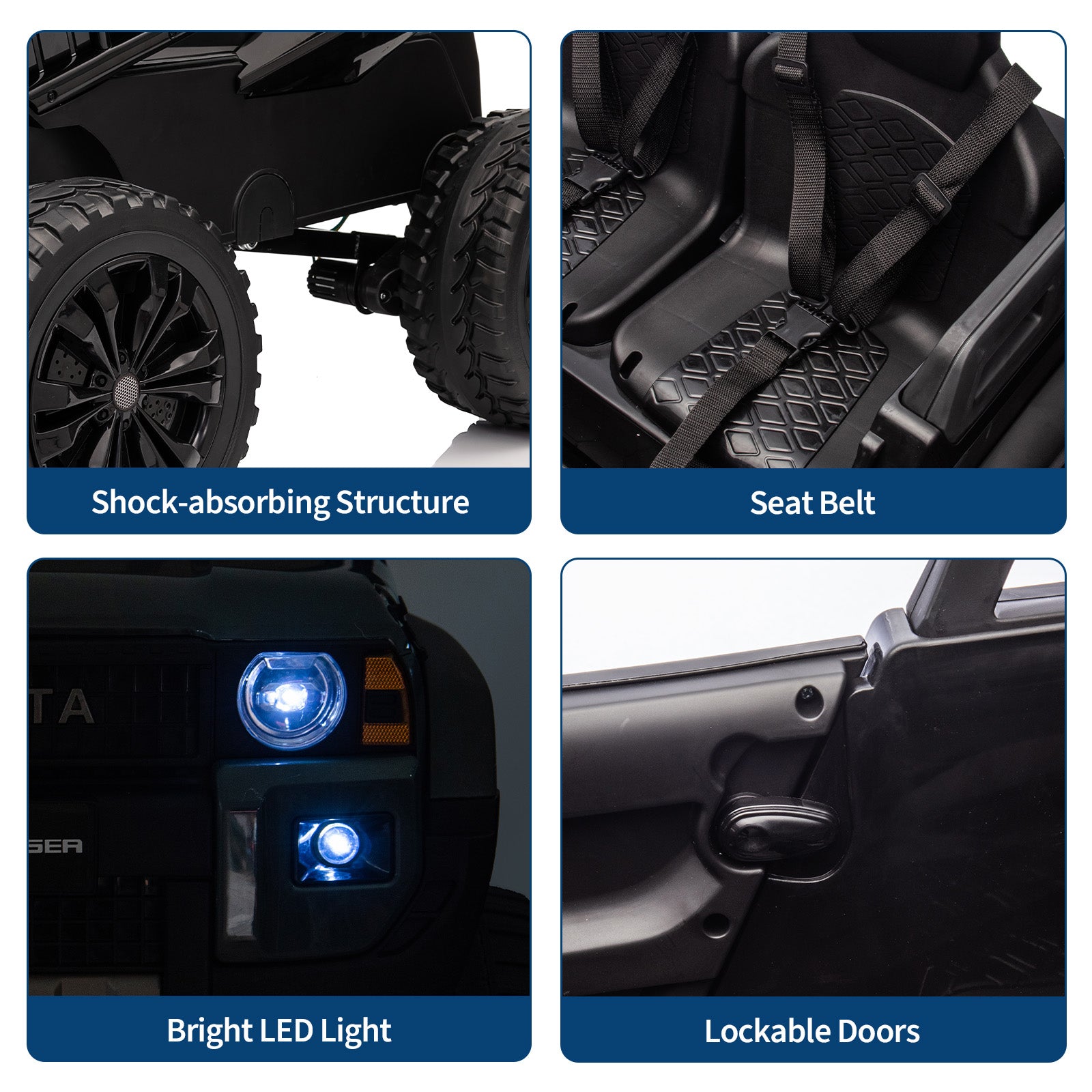 Garvee Toyota Voiture Électrique pour Enfants 24V Sous Licence 2 Places Camion Tout-Terrain avec Télécommande Musique Bluetooth Lumières LED Pelle Fonctionnelle