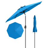 Garvee 10' Patio Umbrella with Crank Lift & Push Button Tilt, Table Umbrella Outdoor Patio 8 Sturdy Ribs for Yard, Deck, Pool, Turquoise - Turquoise