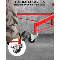 Garvee 11 ft Drywall Lift Heavy-Duty Panel Hoist With 360° Adjustable Arm Locking Wheels Black