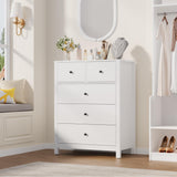 Garvee 5 Drawer Dresser Modern Wooden Drawers Cabinet Bedroom Living Room Hallway White - White