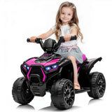 Garvee 6V Battery Powered ATV Car for Kids with Light and Music - Electric 4 Wheeler Toddler Ride On Toy, 3.5mph, Multi-Color - Hot Pink