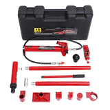 Garvee 10 T Porta Power Hydraulic Jack Kit With Pump And 4.6 Ft Oil Hose For Automotive Garage Farm Heavy Equipment Mechanic - 10 Tons | Plastic Handheld Box | Red