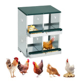 Garvee Chicken Nesting Box with Large Vented Hole Metal Egg Laying Box, 4 Spacious Compartments, 12x11 Inches, Green - Green
