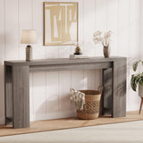 Garvee Farmhouse Narrow Console Table Rustic Wooden Long Sofa Table Entryway Hallway Living Room 70.9" W x 11.8" D Grey - Grey
