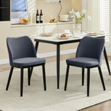 Garvee Modern Dining Chairs Set of 2 Velvet Upholstered Side Chairs Padded Seat Wood Legs for Kitchen Dining Room Cafe Gray - Velvet | Gray