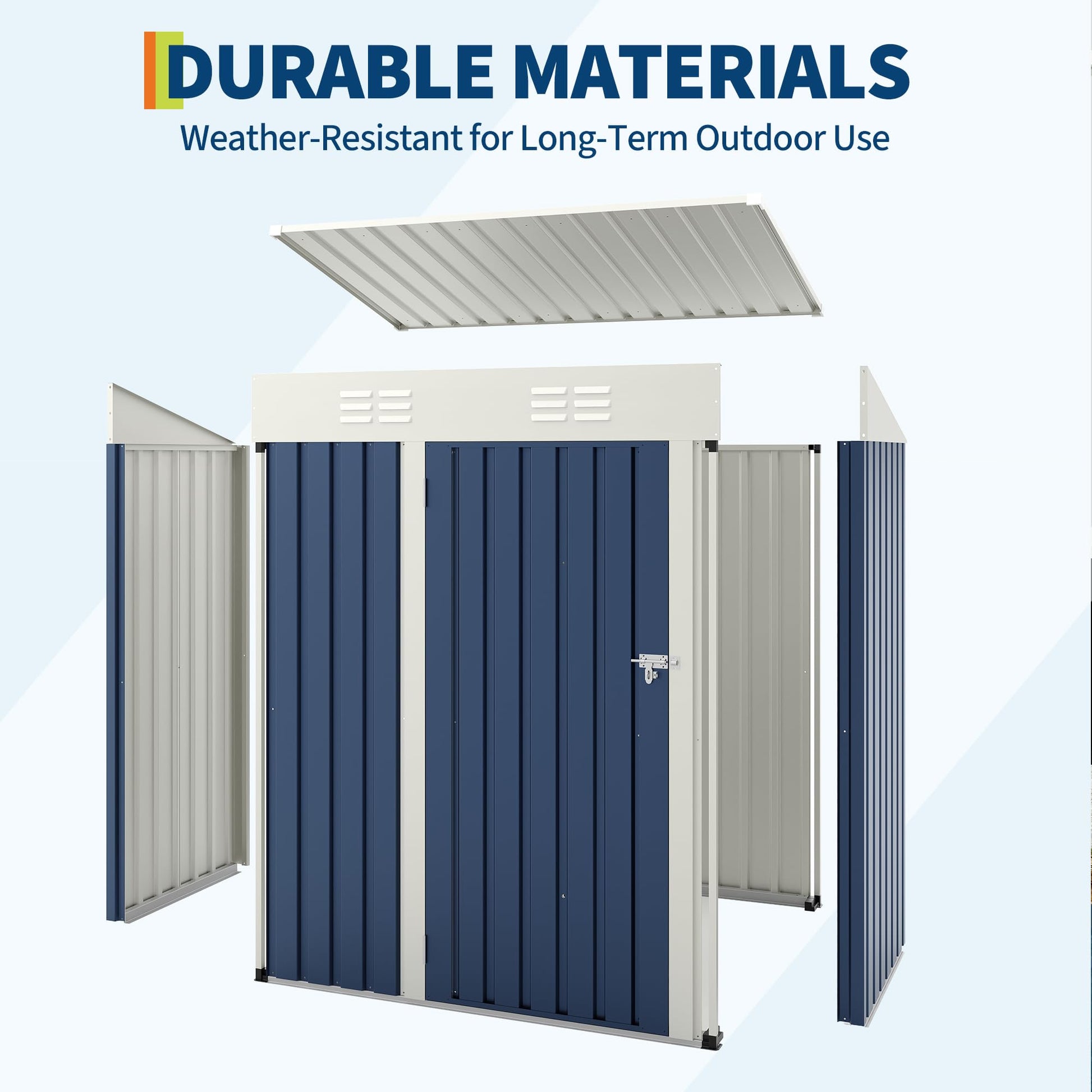 durable galvanized steel storage shed material detail