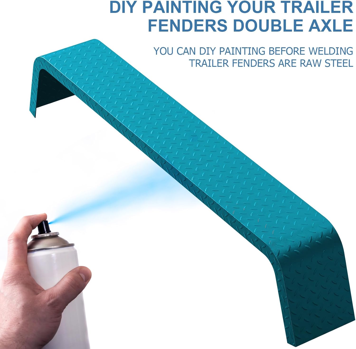 Garvee Trailer Fenders,2 Pack Tandem Axle Trailer Fenders Fit 13"-15" Tires,Heavy Duty Steel Double Axle Trailer Fenders Car Hauler Trailer,Cargo Trailer,Utility Trailer,Landscape Trailer Silver