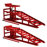 Garvee 2 Pack Hydraulic Car Ramps 5T 11000 LBS Low Profile Car Lift Service Ramps Truck Trailer Garage Adjustable Height Red - Red