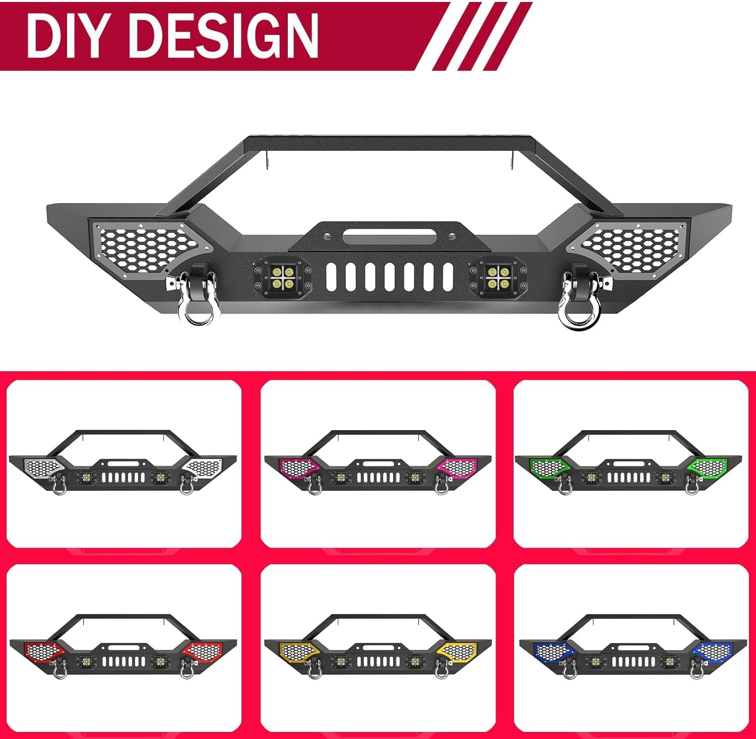 DIY design front bumper showing customizable decor accents