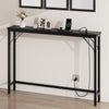 Garvee 5.9" Narrow Console Table with Outlets, Skinny Behind Couch Table For Living Room, Slim Sofa Table with Metal & MDF, Industrial Hallway Table for Entryway, Foyer-Rustic Brown