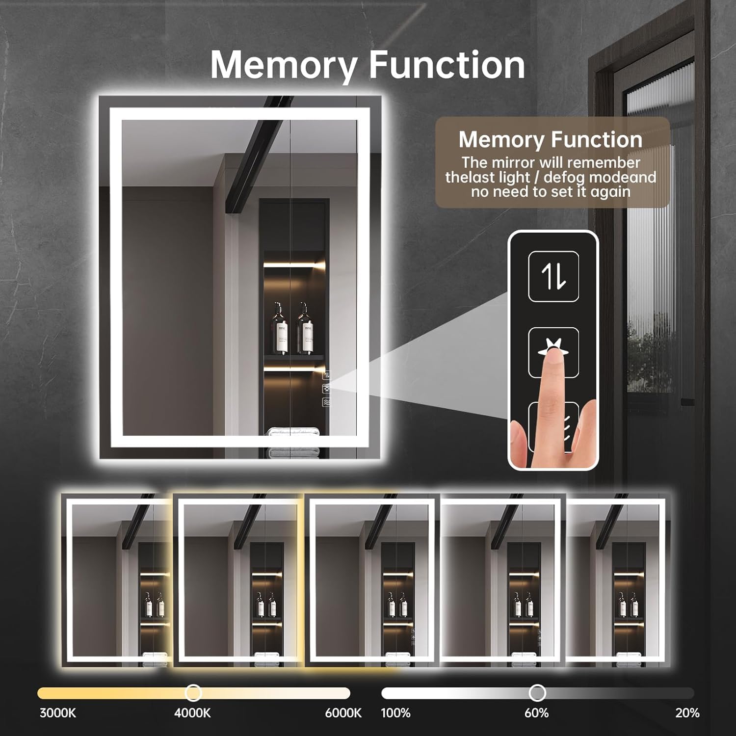 Three color temperature dimming with memory function