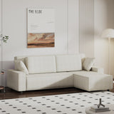 Garvee Corduroy Stripe 96 Inch Large Oversized Sectional Sofa, L Shaped Modern Couch, Deep Seat, Beige - Beige