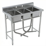 Garvee 3 Compartment Utility Sink Stainless Steel Freestanding Triple Bowl Prep Sink for Restaurant Kitchen Bar Laundry Room Garage Food Truck