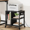 Garvee Printer Stand with Charging Station, Home Office Desktop Printer Stand with Storage, Under Desk Printer Table, 3 Tier Heavy Duty Rolling Printer Cart with Wheels for Small Space, Black