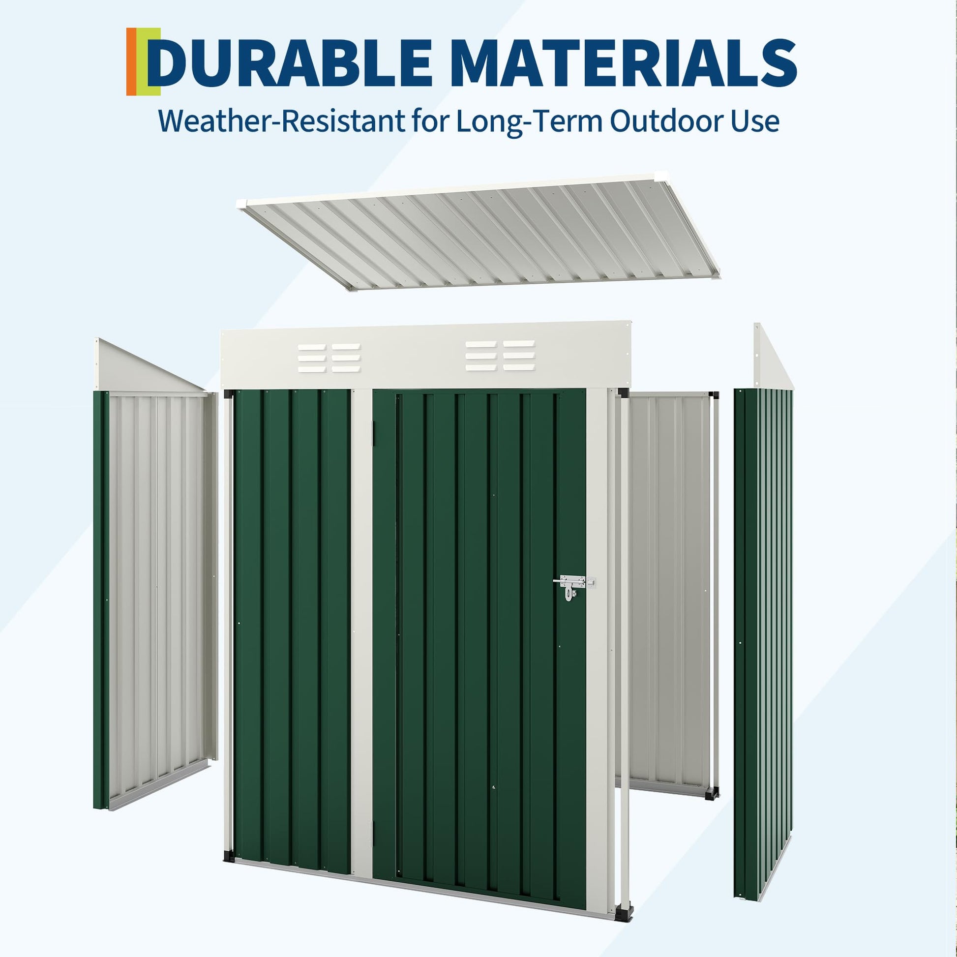 durable galvanized steel storage shed material detail