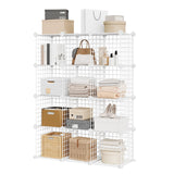 Garvee Modular Wire Cube Organizer 12 Cubes Durable Metal Adjustable Storage for Closet Entryway Bedroom Black 94x32x97cm - Blanco