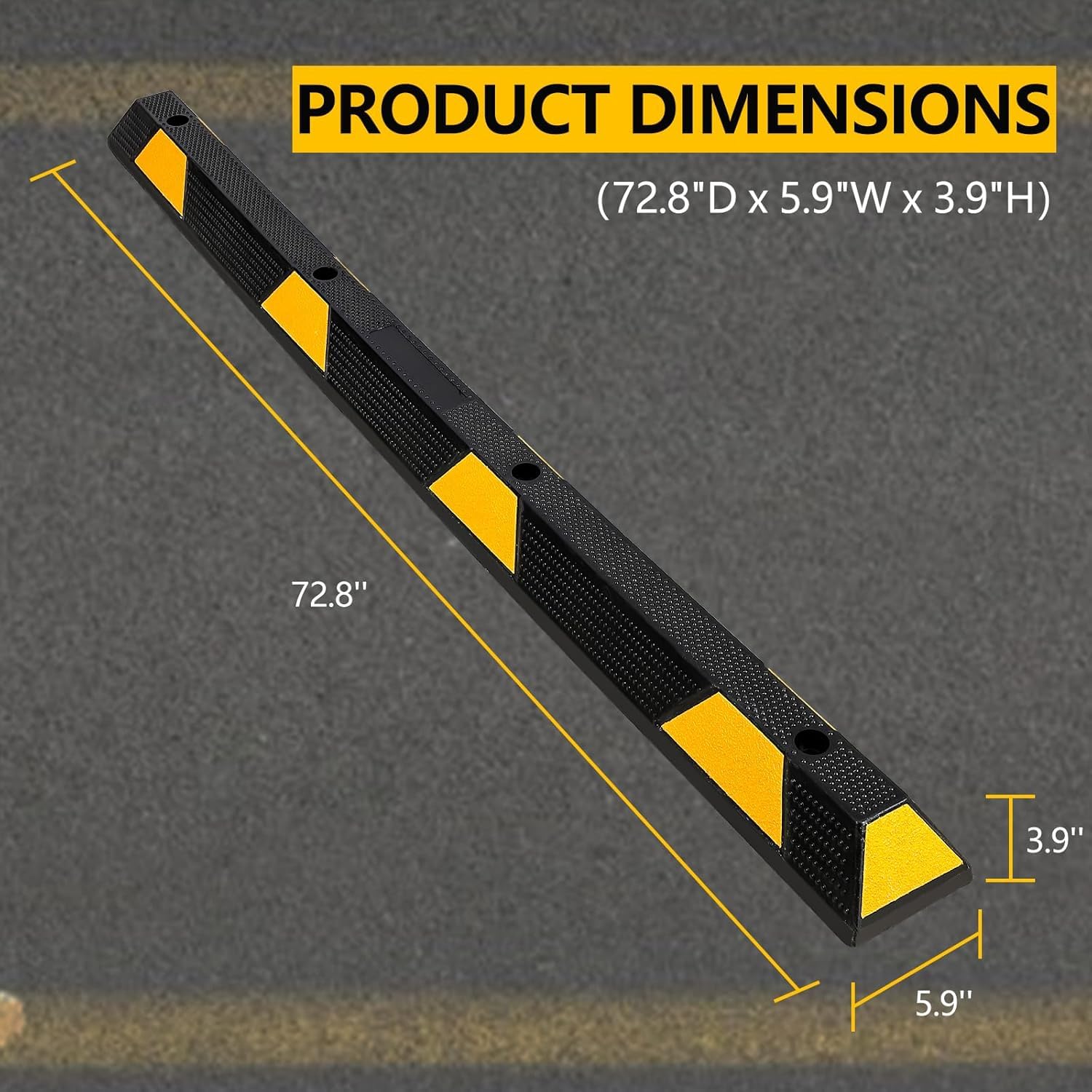 72.8 inch rubber parking curb dimensions