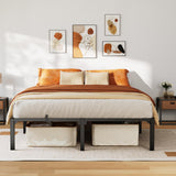 Garvee Full Size Bed Frame 14 Inch High Metal Platform Durable Steel Slats & Legs Bedroom Storage Black
